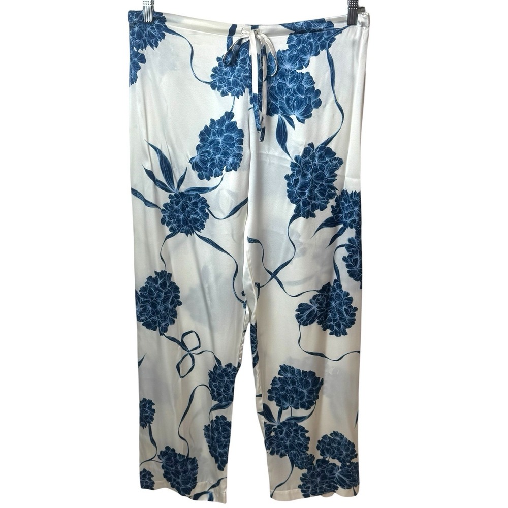 La Perla Floral 100% Silk Pajama Pants Cozy Feminine Dainty Special‎ Occasion L - Picture 2 of 16